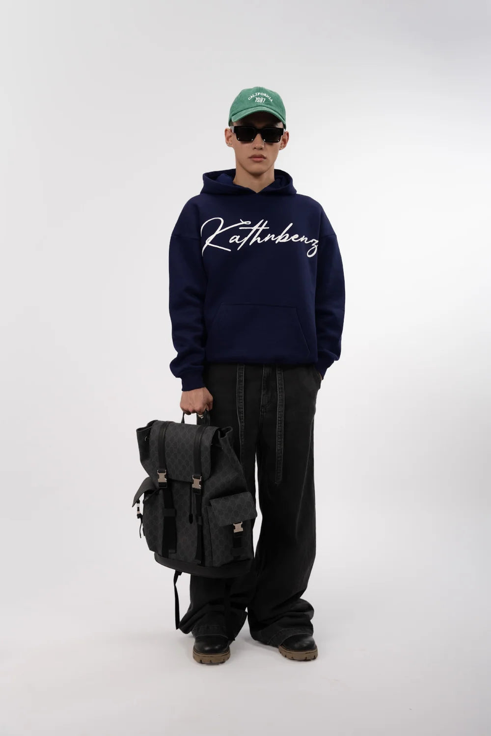 Kathnbenz Oversized Blue Hoodie - Verbal Sin