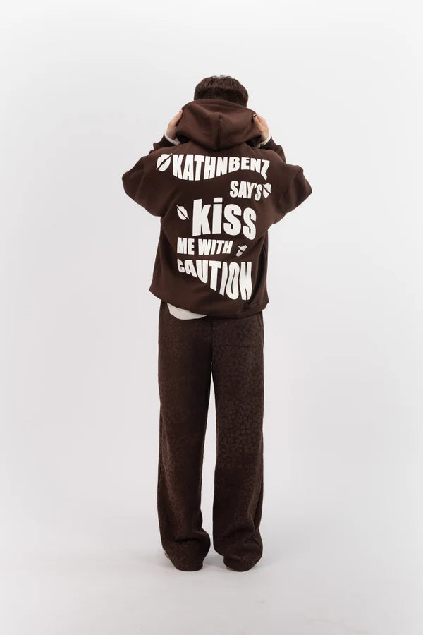 Kathnbenz Oversized Brown Hoodie - Verbal Kiss