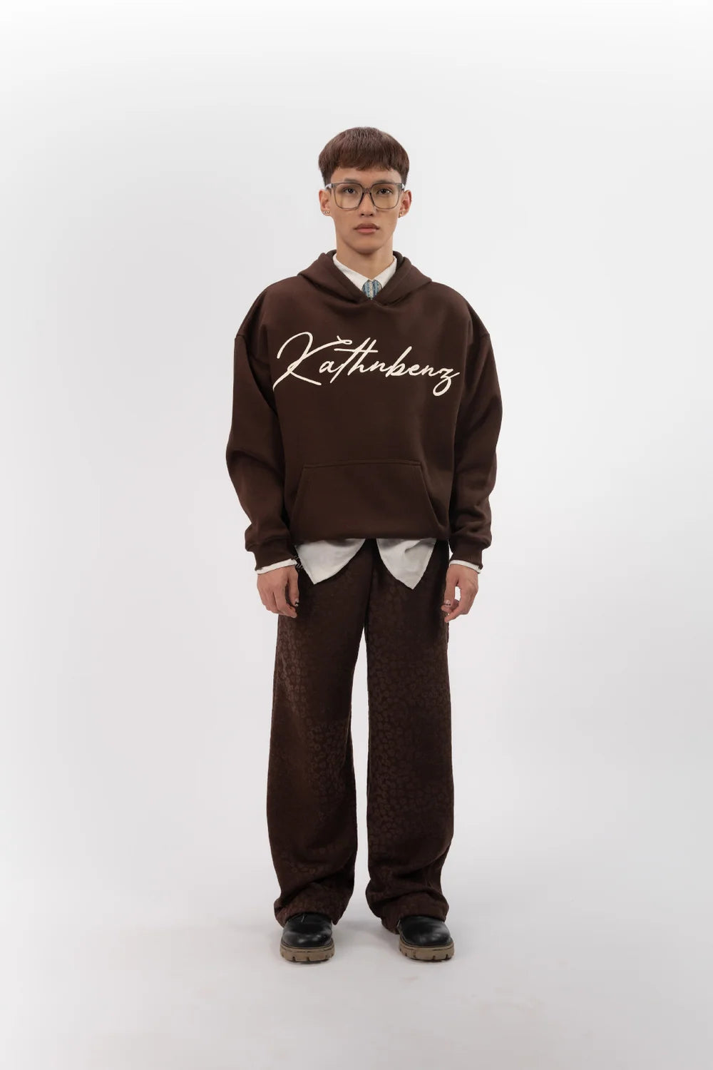 Kathnbenz Oversized Brown Hoodie - Verbal Kiss