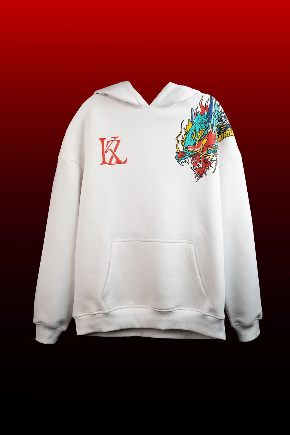 Kathnbenz Oversized White Hoodie -  Blinding Fang