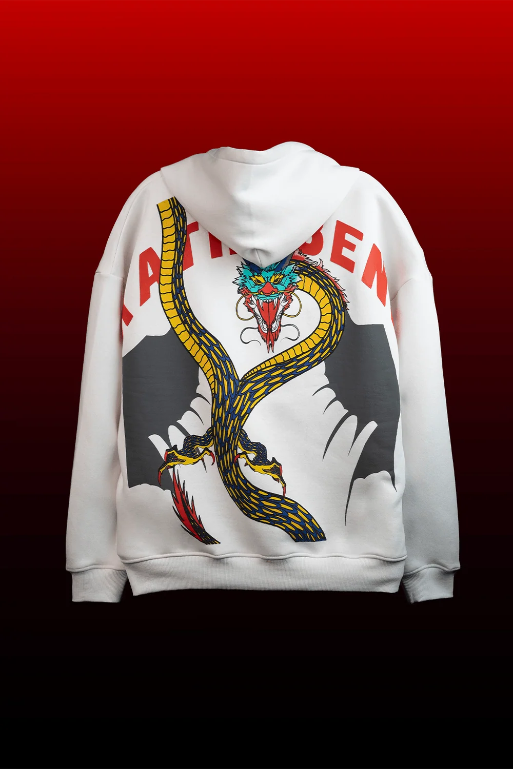Kathnbenz Oversized White Hoodie -  Blinding Fang