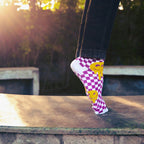 NoFoMo Crew Length Socks Smiling Board