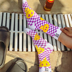 NoFoMo Crew Length Socks Smiling Board