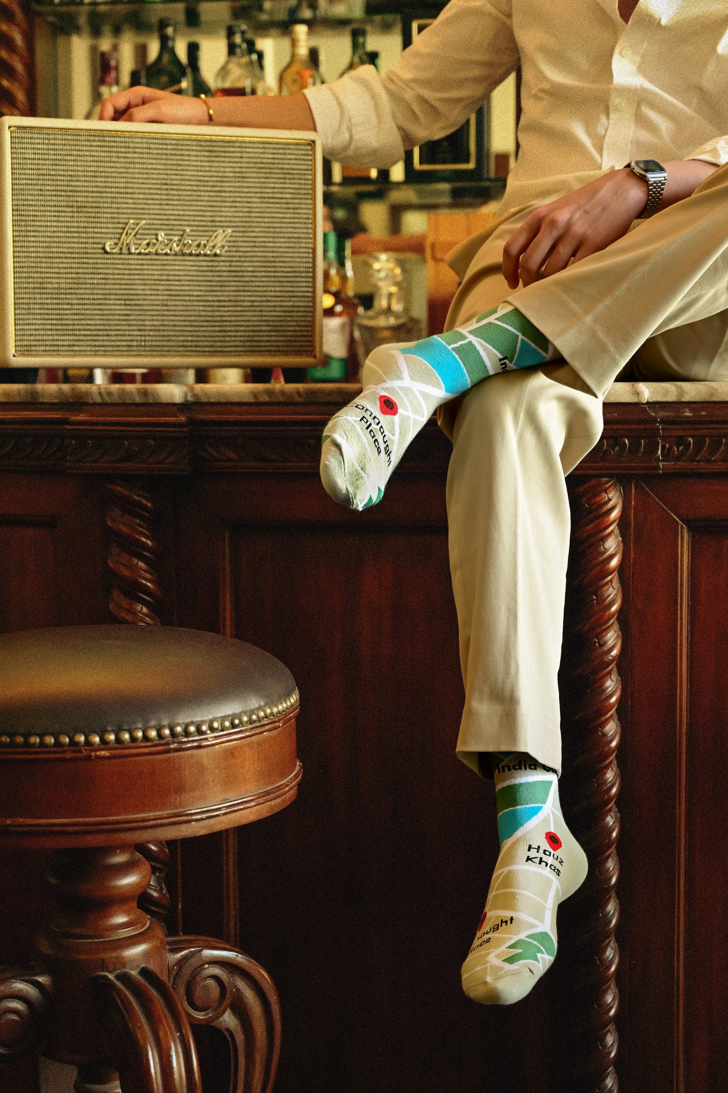 NoFoMo Crew Length Socks Delhi Map