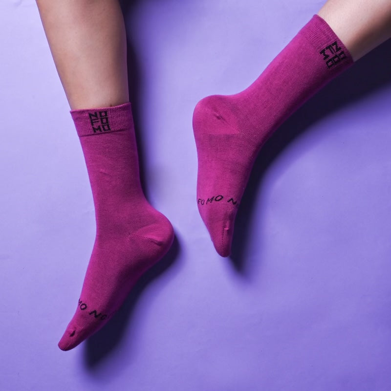 NoFoMo Crew Length Socks Purple