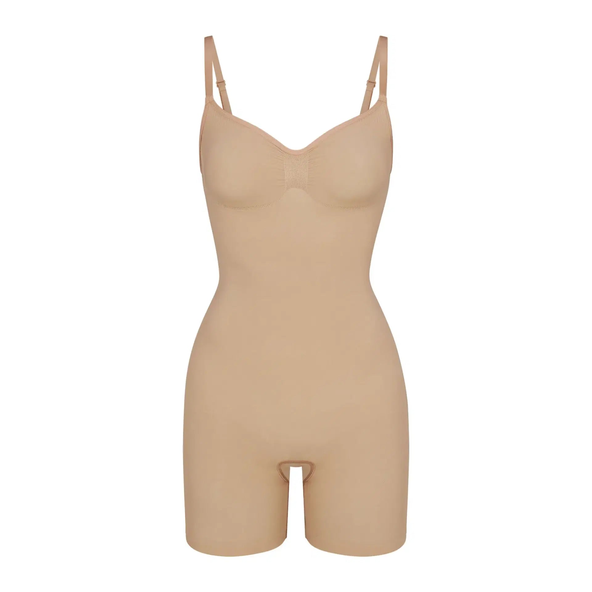 Skims Seamless Sculpt Mid Thigh Bodysuit Clay