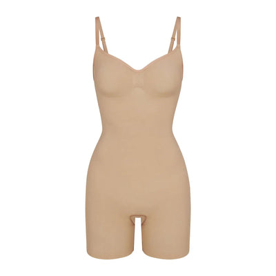 Skims Seamless Sculpt Mid Thigh Bodysuit Clay