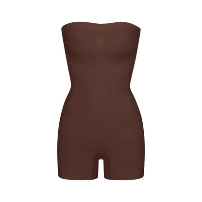 Skims Seamless Sculpt Strapless Shortie Bodysuit Cocoa