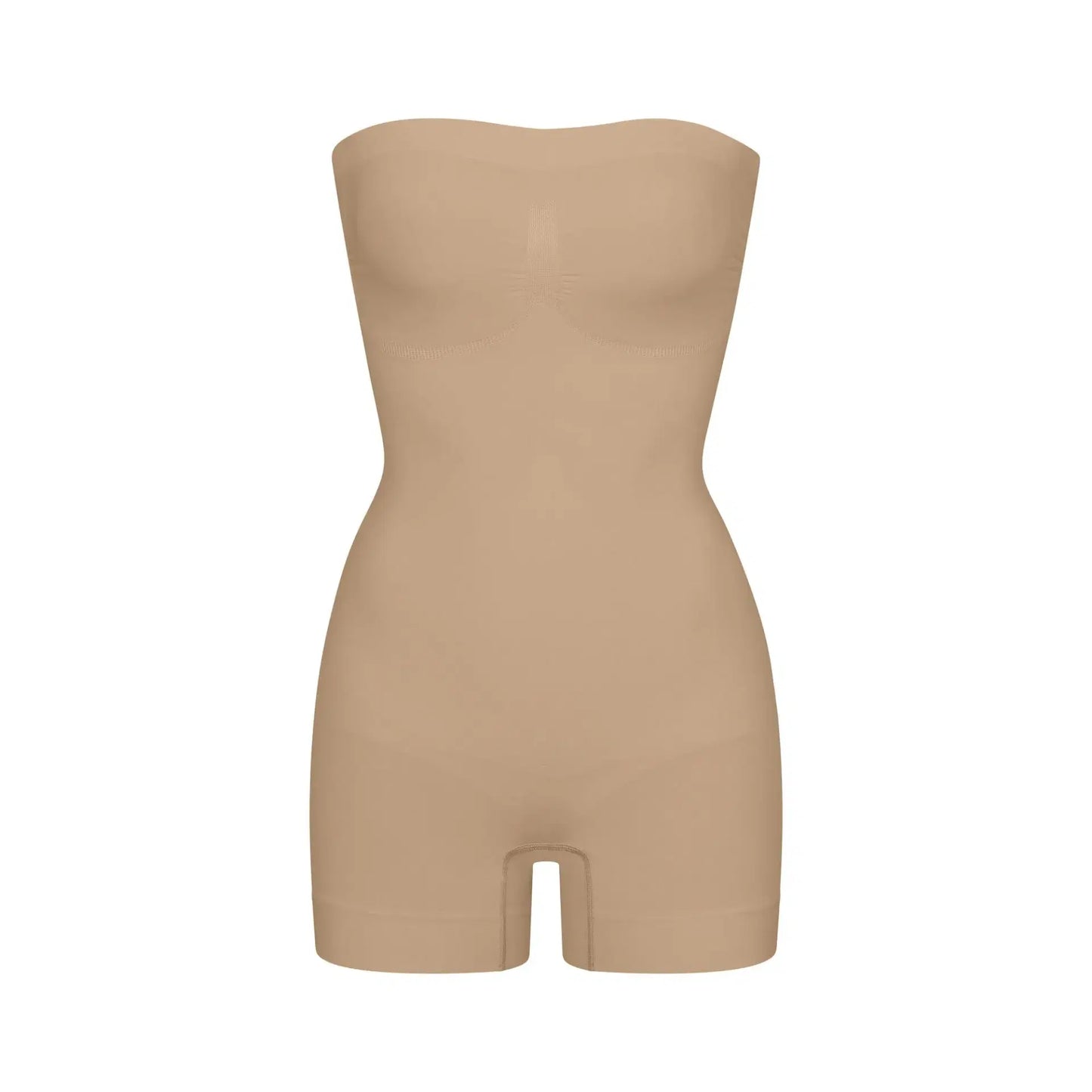 Skims Seamless Sculpt Strapless Shortie Bodysuit Clay