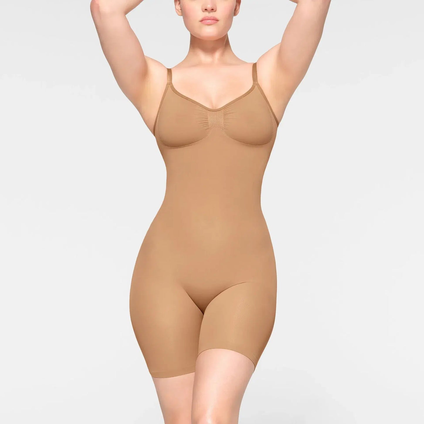 Skims Seamless Sculpt Mid Thigh Bodysuit Ochre