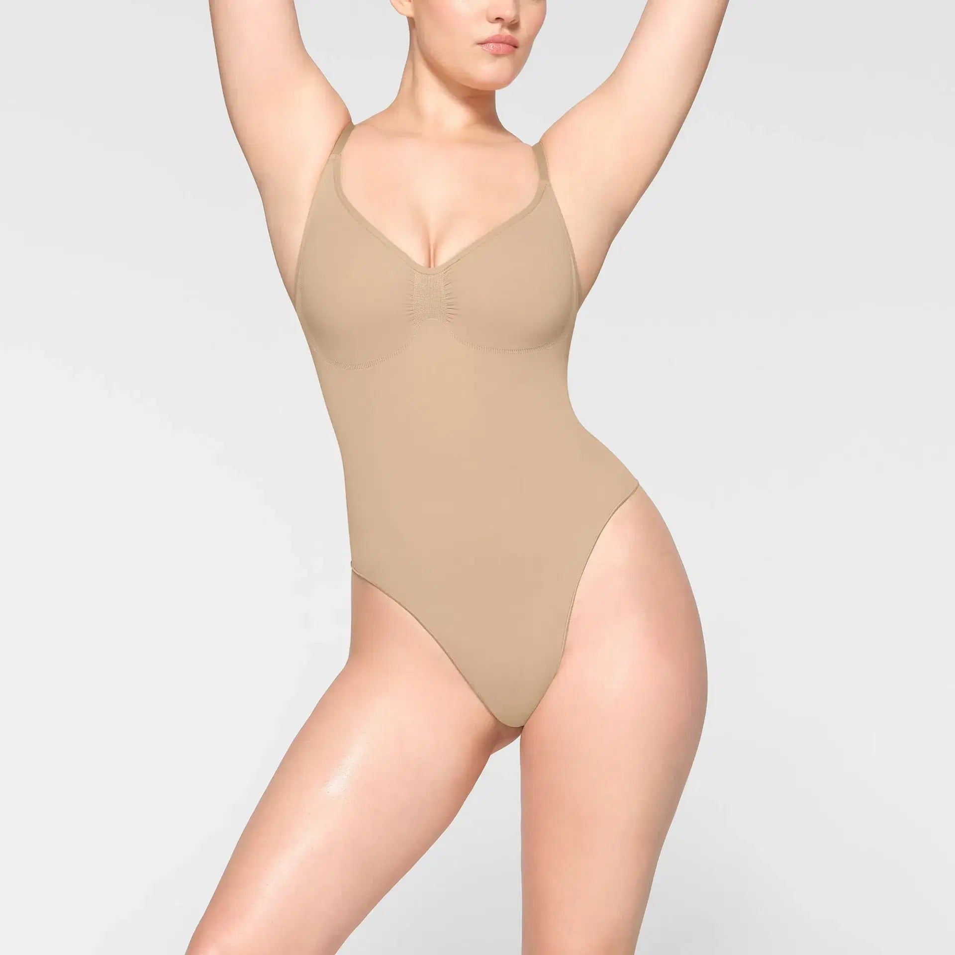 Skims Seamless Sculpt Thong Bodysuit Clay