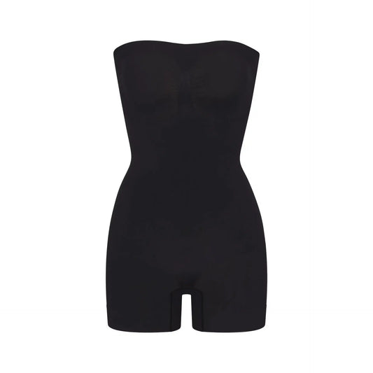 Skims Seamless Sculpt Strapless Shortie Bodysuit Onyx