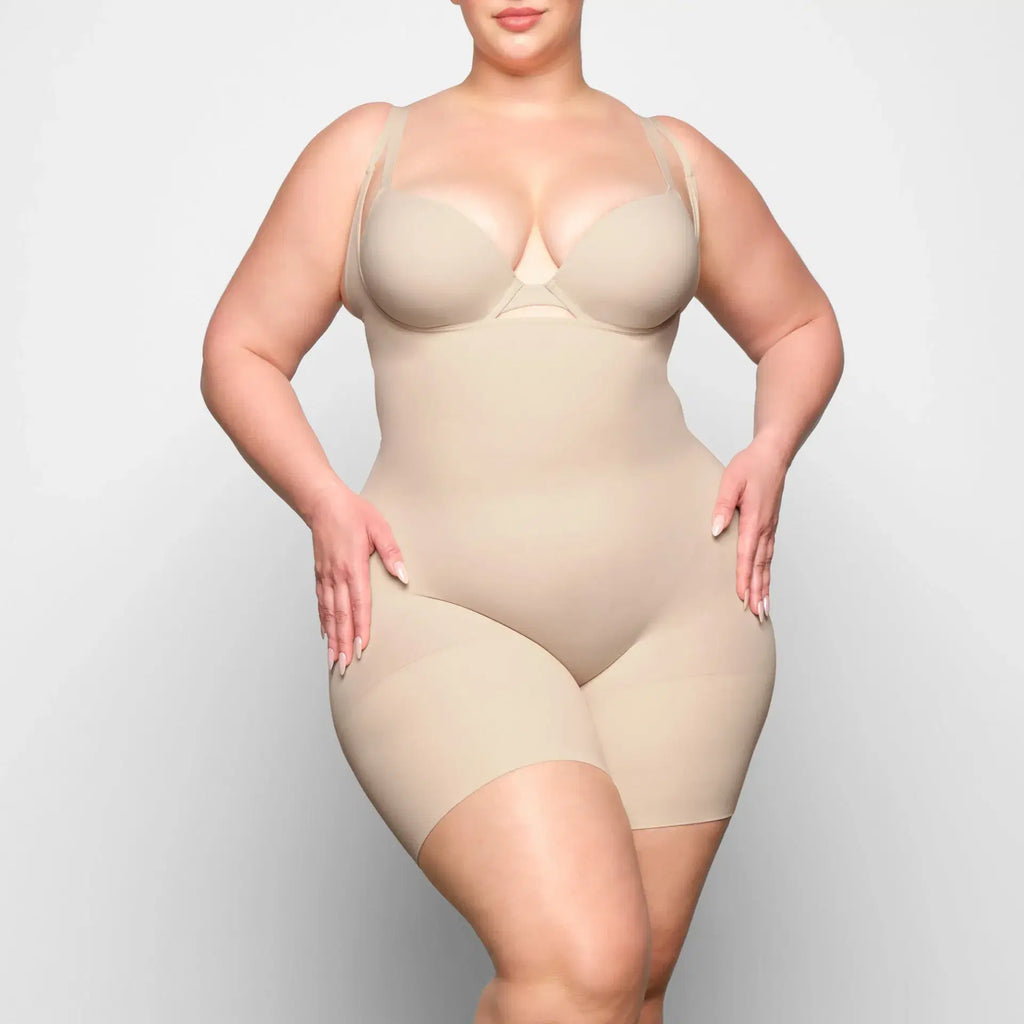 Skims Seamless Sculpt Open Bust Bodysuit Sand