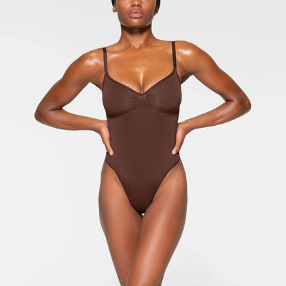 Skims Seamless Sculpt Thong Bodysuit Cocoa