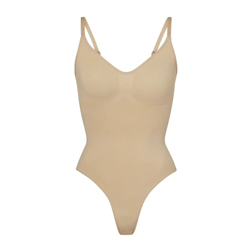 Skims Seamless Sculpt Thong Bodysuit Clay