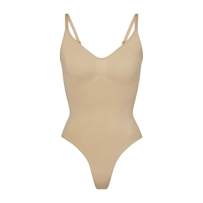 Skims Seamless Sculpt Thong Bodysuit Clay