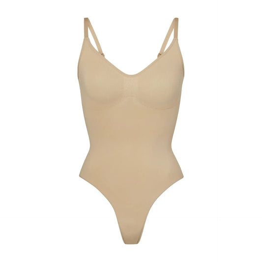 Skims Seamless Sculpt Thong Bodysuit Clay