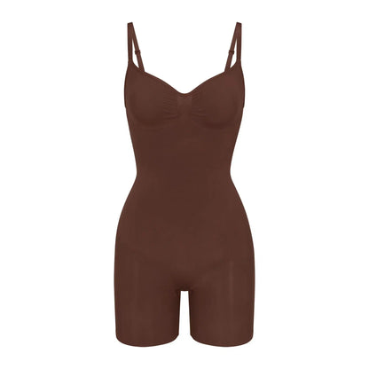 Skims Seamless Sculpt Mid Thigh Bodysuit Cocoa