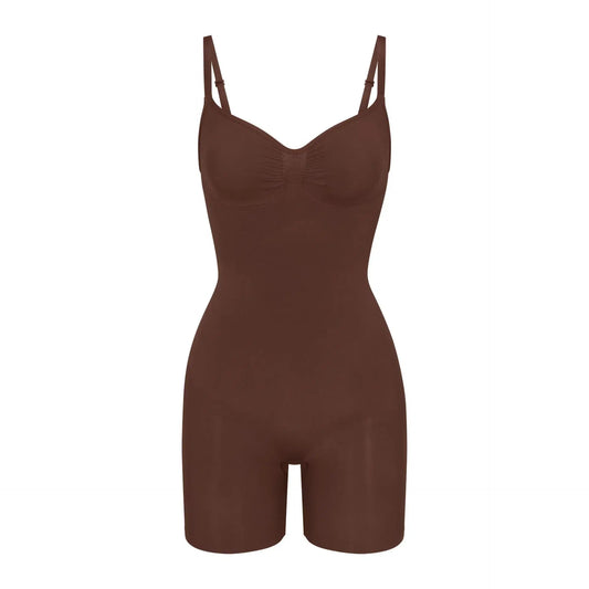 Skims Seamless Sculpt Mid Thigh Bodysuit Cocoa