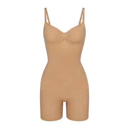 Skims Seamless Sculpt Mid Thigh Bodysuit Ochre