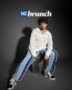 Rising Among Stripe Denim Pant - Blue