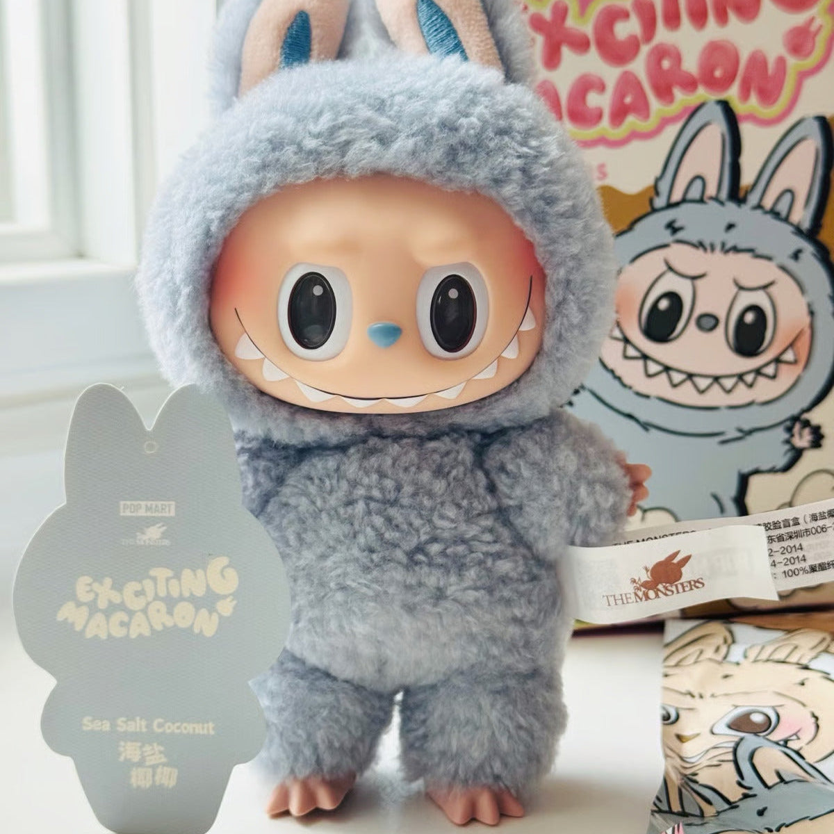 Pop Mart Labubu The Monsters Exciting Macarons Sea Salt Coconut Vinyl Plush Pendant