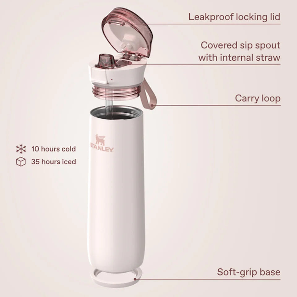 Stanley Flowstate Spring Bottle 20 OZ - Peach Rose
