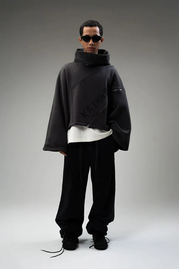 Kathnbenz Oversized Dark Grey Hoodie - Voidform