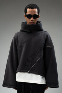 Kathnbenz Oversized Dark Grey Hoodie - Voidform