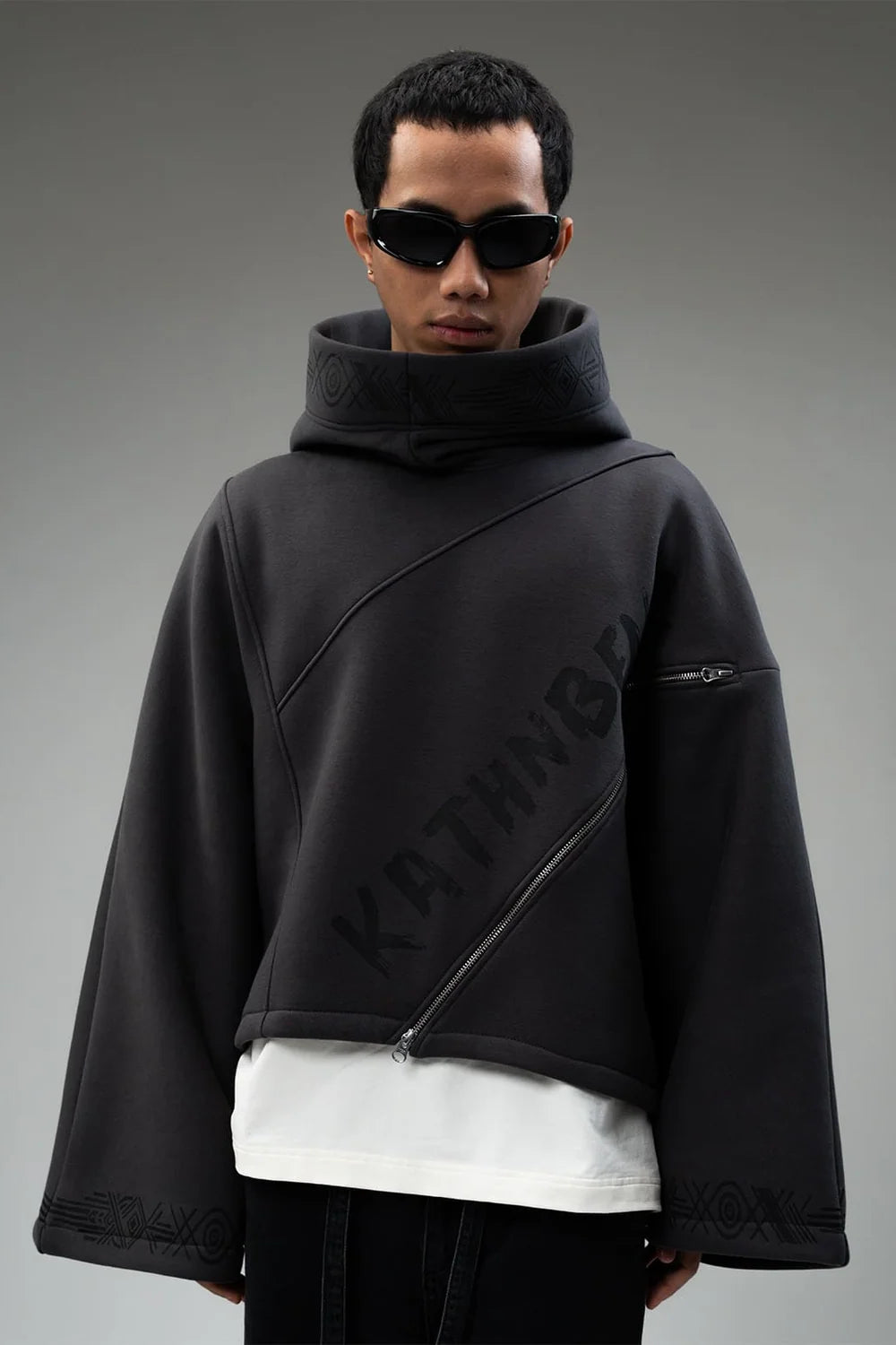 Kathnbenz Oversized Dark Grey Hoodie - Voidform
