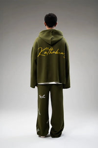 Kathnbenz Oversized Olive Green Hoodie - Marsh Lord