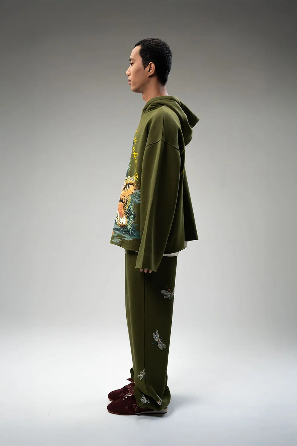 Kathnbenz Oversized Olive Green Hoodie - Marsh Lord