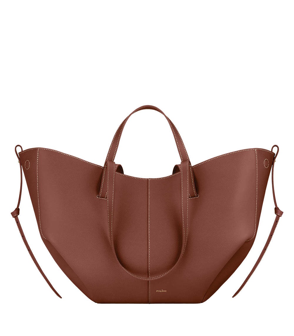 Polene Cyme Edition Textured Bag - Cognac