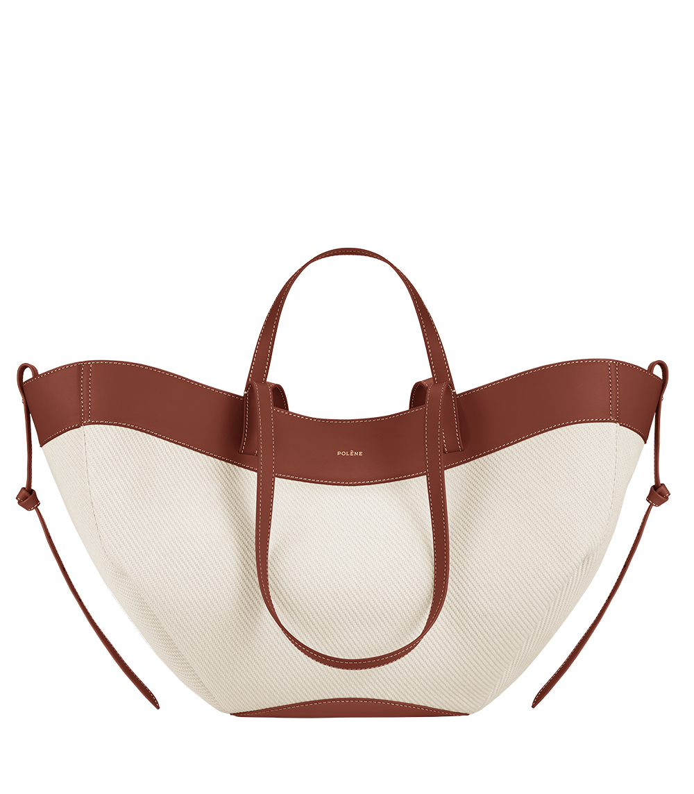 Polene Cyme Edition Canvas Bag - Cognac