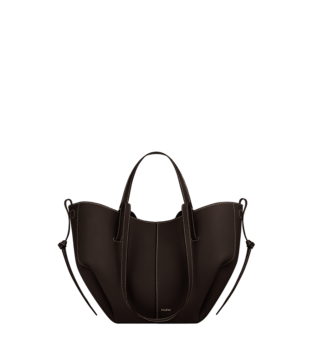 Polene Cyme Mini Edition Textured Bag - Ebony
