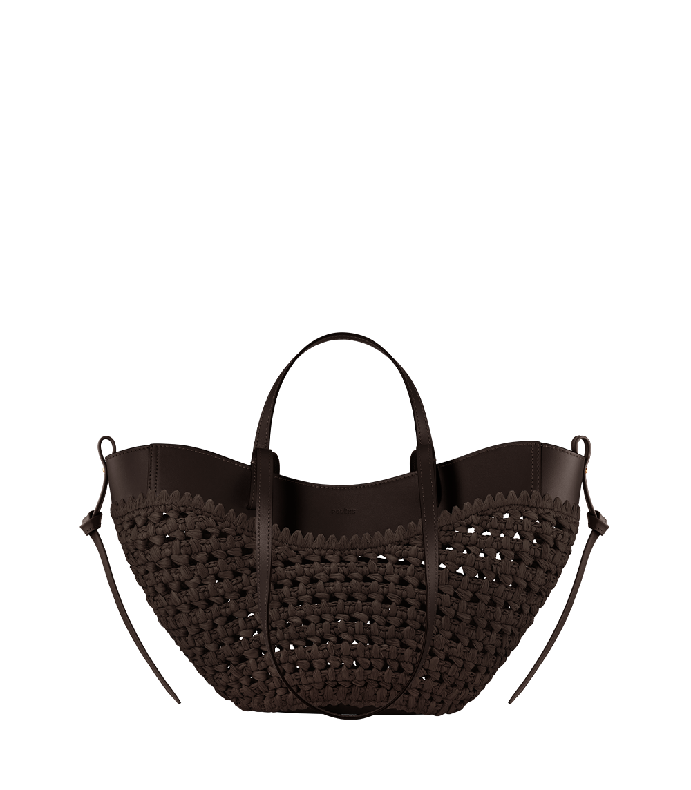 Polene Cyme Mini Edition Raffia Bag - Ebony
