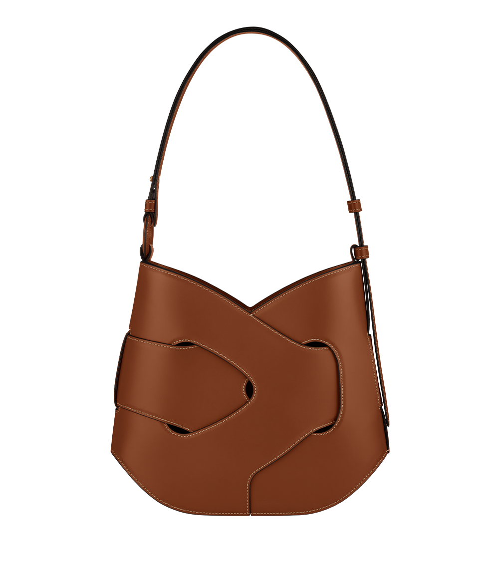 Polene Nodde Hobo Bag - Cognac
