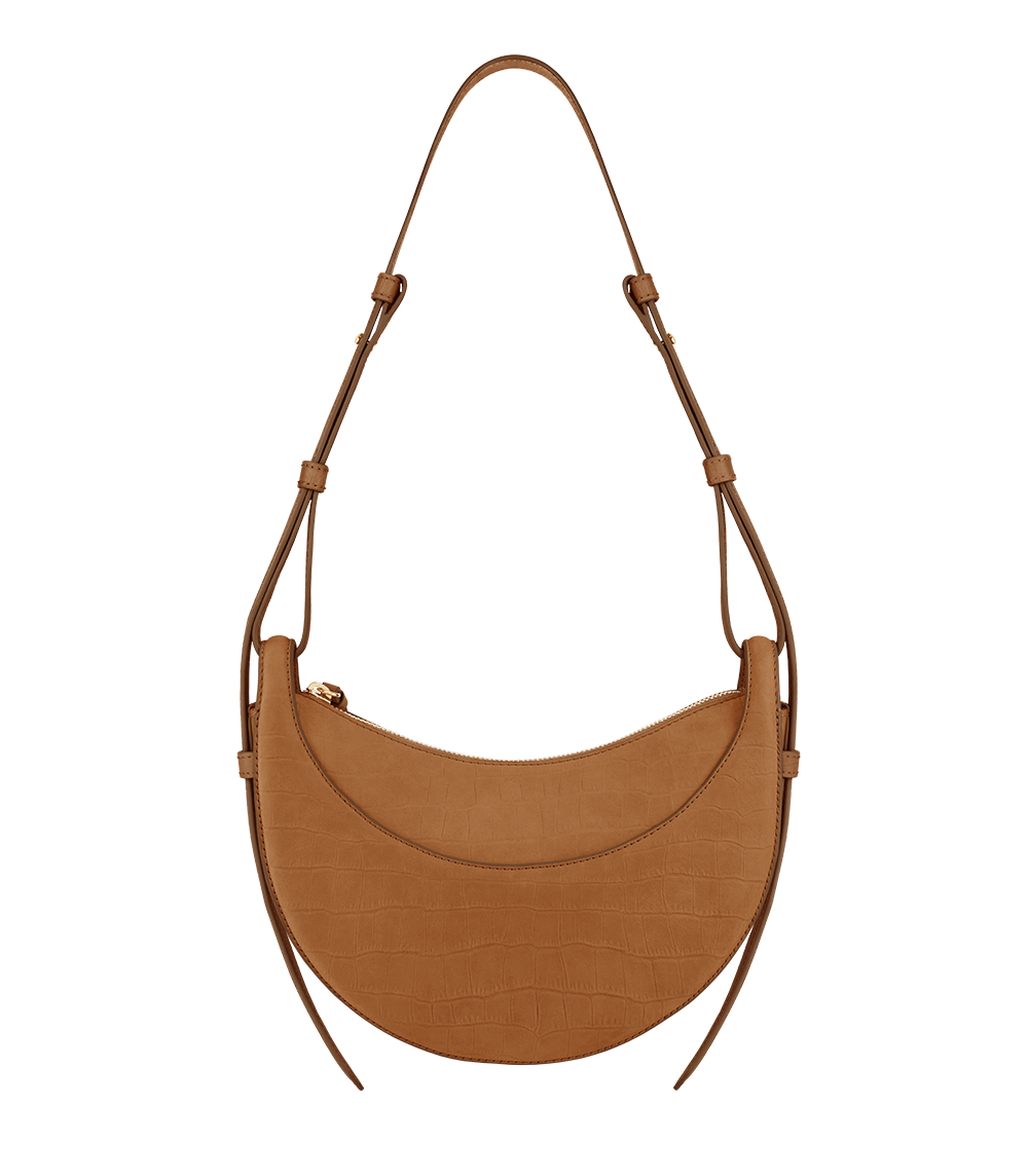 Polene Numero Dix Crocodile Nubuck Bag - Cinnamon