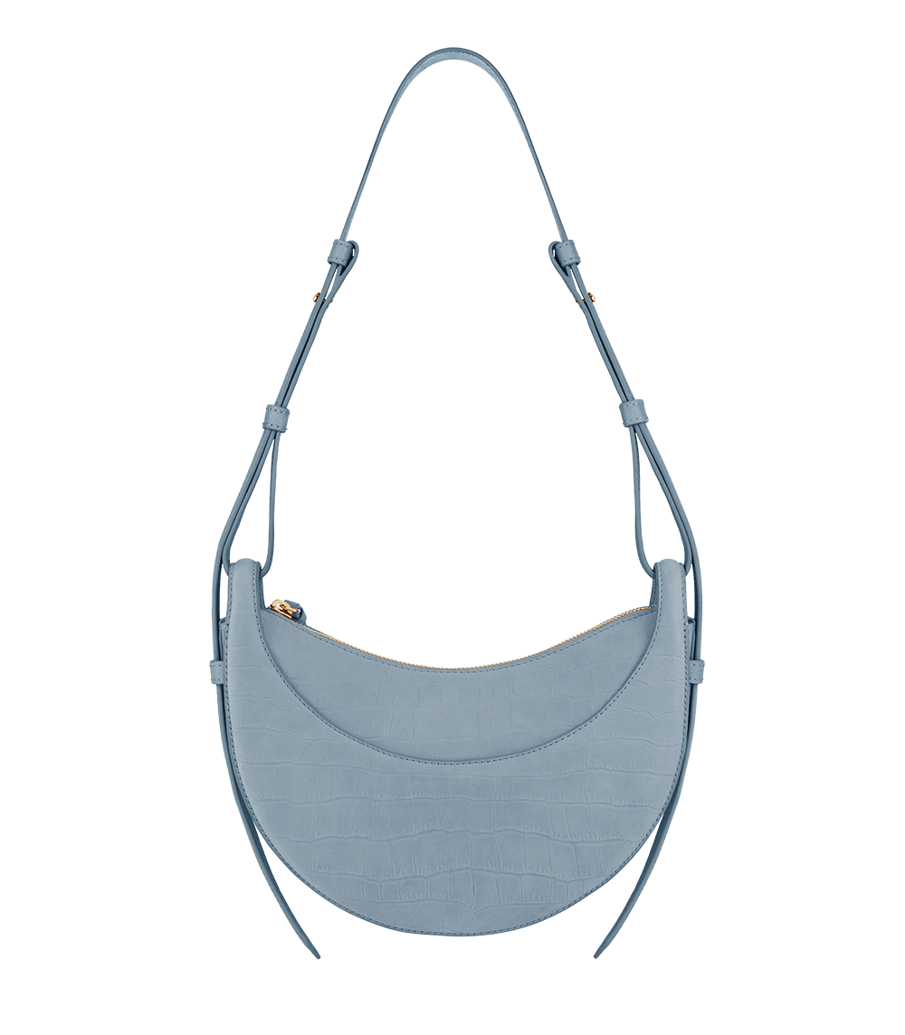 Polene Numero Dix Crocodile Nubuck Bag - Polar