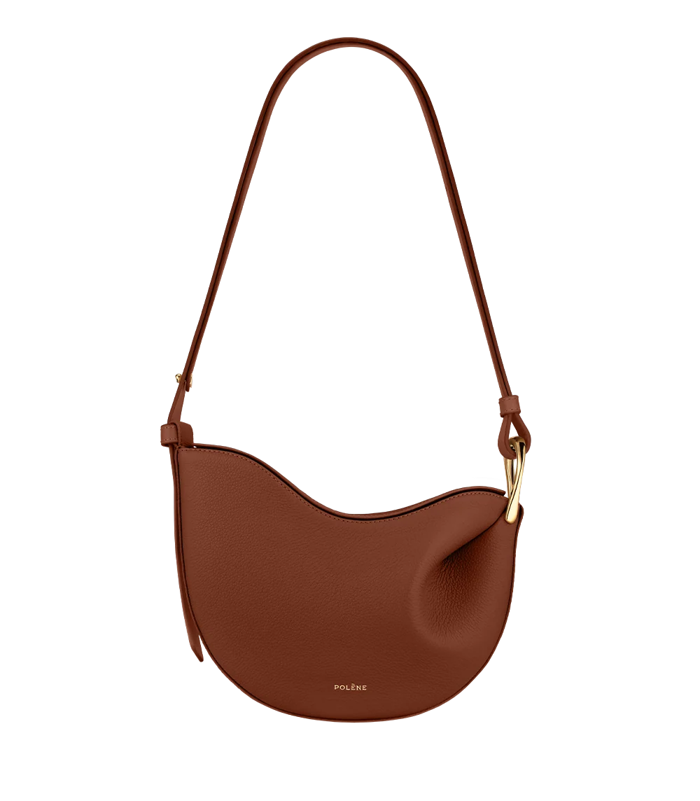 Polene Tonca Edition Textured Bag - Cognac