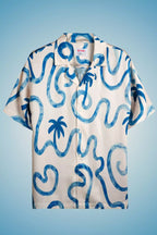 LYVN Relaxed Fit Palm Resort Shirt - White