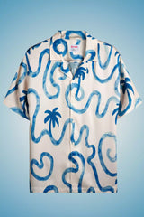 Relaxed Fit Palm Resort Shirt - White