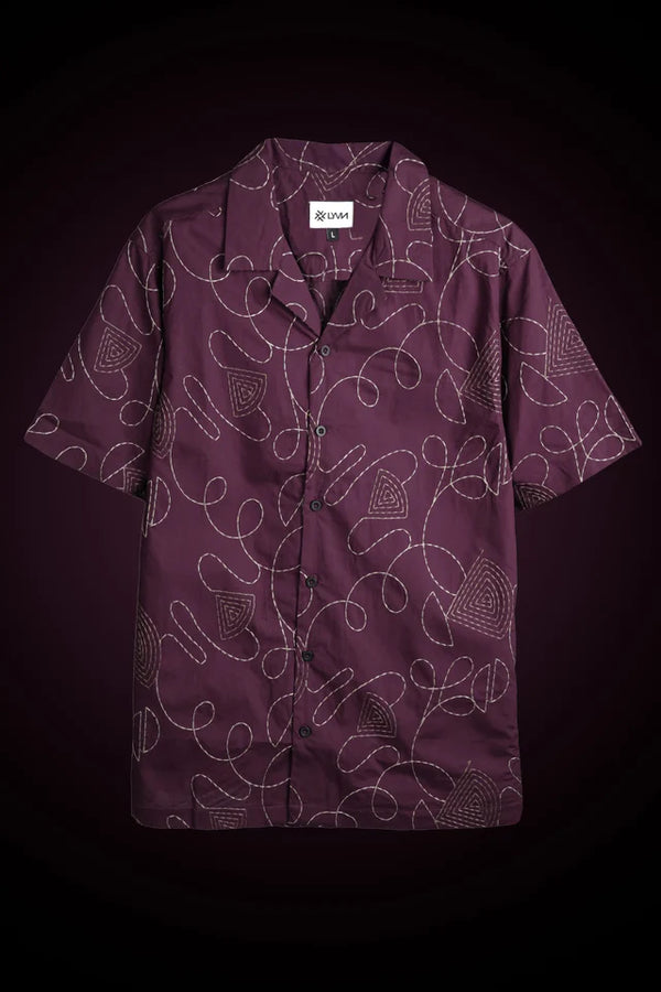 LYVN Slim Fit Embroidered Shirt - Purple - reference