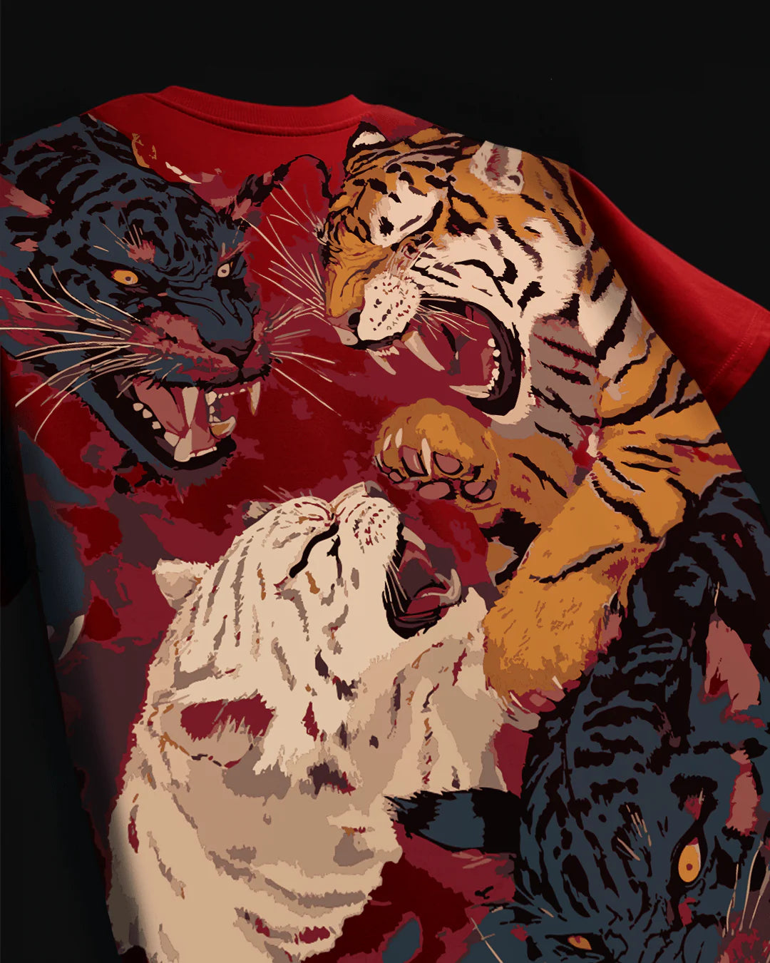 Sullitt Oversized Red T-Shirt - Rival Roar Tiger