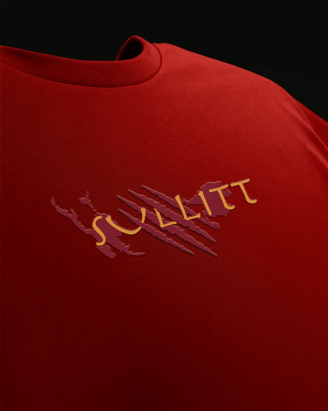 Sullitt Oversized Red T-Shirt - Rival Roar Tiger