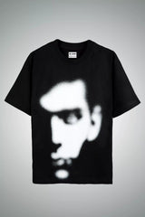 Oversized T-Shirt Black - White Abstract Face