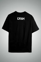 LYVN Oversized T-Shirt Black - White Abstract Face