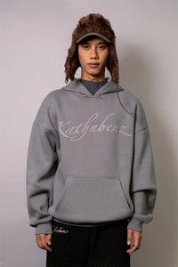 Kathnbenz Oversized Dark Grey Hoodie - Icebreed Wolf