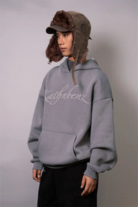 Kathnbenz Oversized Dark Grey Hoodie - Icebreed Wolf