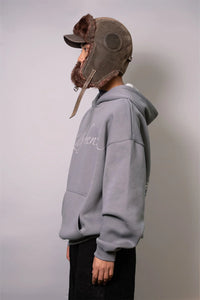 Kathnbenz Oversized Dark Grey Hoodie - Icebreed Wolf